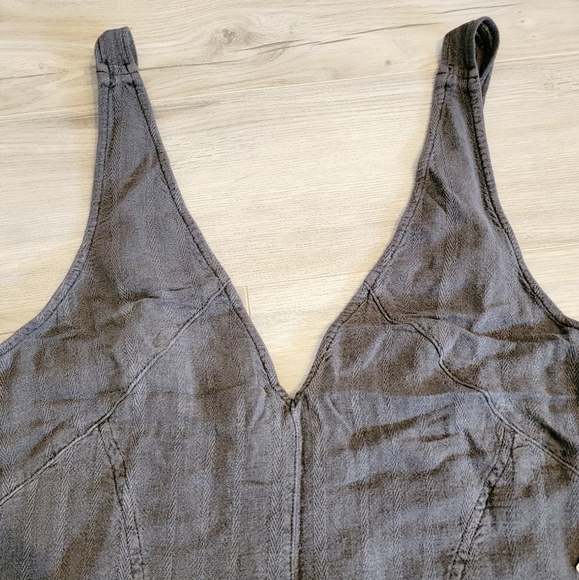 Anthropologie Pilcro Linen Jumpsuit sz Large & Med Color Onyx Grey - Picture 6 of 10